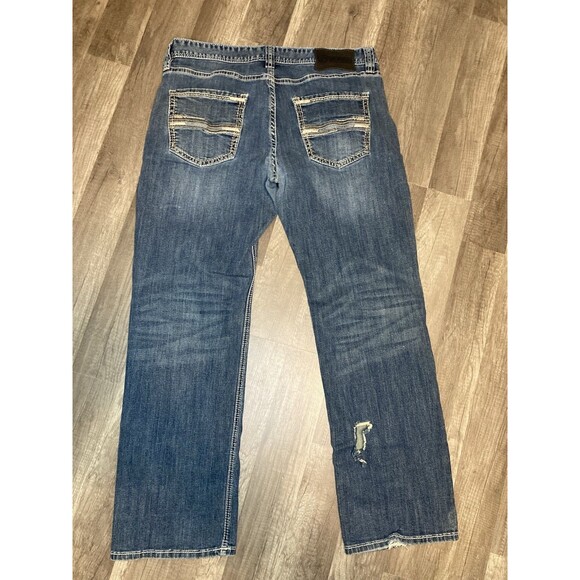 Rock & Roll Cowboy Jeans Men's 38X32 Pistol Straight Denim Western Work Worn In - Picture 1 of 12